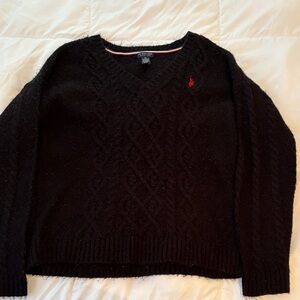 U.S. Polo Assn. Black V-Neck Sweater